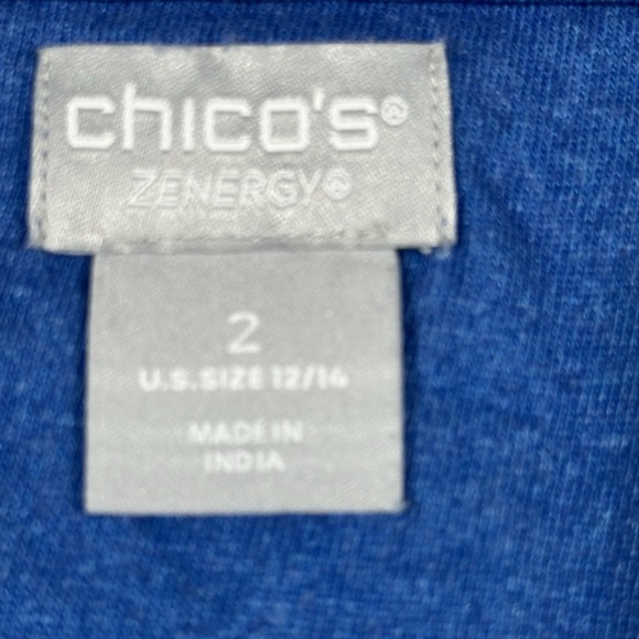 Chico's Blouse Womens‎ Size 2 Studded Short Sleeve V-Neck Tie Dye - Picture 6 of 10